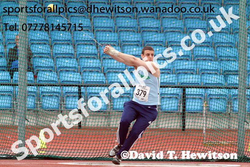 Mens under-20s hammer, Northern Championships, Sport City, Manchester. Photo: David T. Hewitson/Sports for All Pics